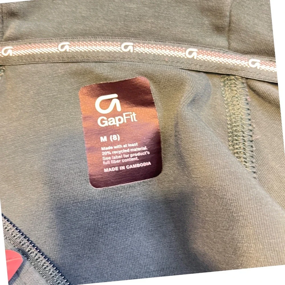 728‎ | Gap GapFit Recycled Full Zip Hoodie Green Kids Size M (8)